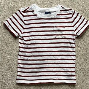 Janie and Jack Burgundy and White Striped Tee